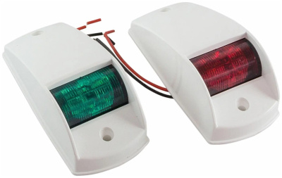 Огни ходовые светодиодные, белый корпус, комплект