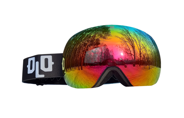 Очки снегоходные с двойной линзой  OLO Grey Full REVO Black red