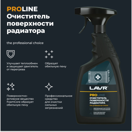 Очиститель радиатора (для наружной очистки) LAVR PRO LINE, 500 мл / Ln2032