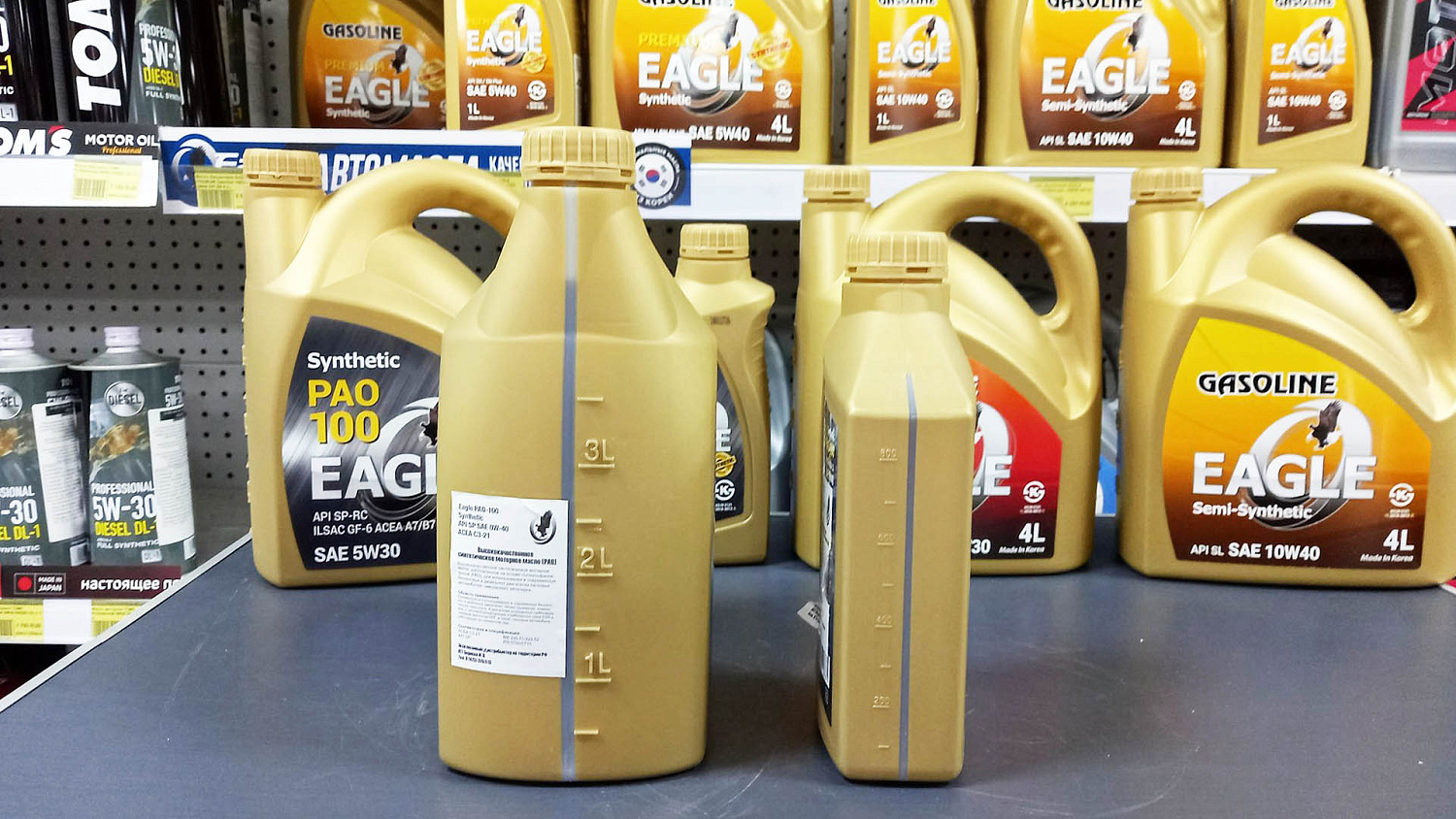 Масло моторное бензин / дизель EAGLE PAO-100 SYNTHETIC 0W40 API SP 4 л.