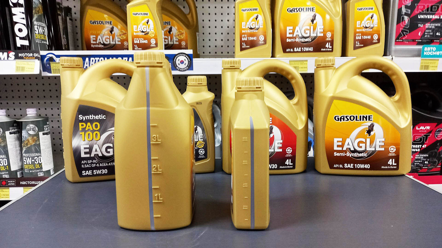 Масло моторное бензин / дизель EAGLE PREMIUM Gasoline 100% Synthetic 5W40 API SN 4 л.