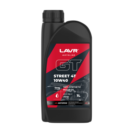 Моторное масло для мотоциклов GT STREET 4T 10W-40 SM LAVR MOTOLINE, 1 л / Ln7725