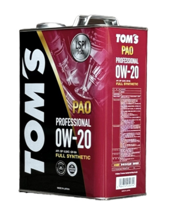 Масло моторное TOMS Professional SP GF-6A 0W20 PAO синтетика (4 л)