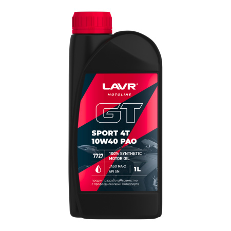 Моторное масло для мотоциклов GT SPORT 4T 10W-40 SN LAVR MOTOLINE, 1 л / Ln7727