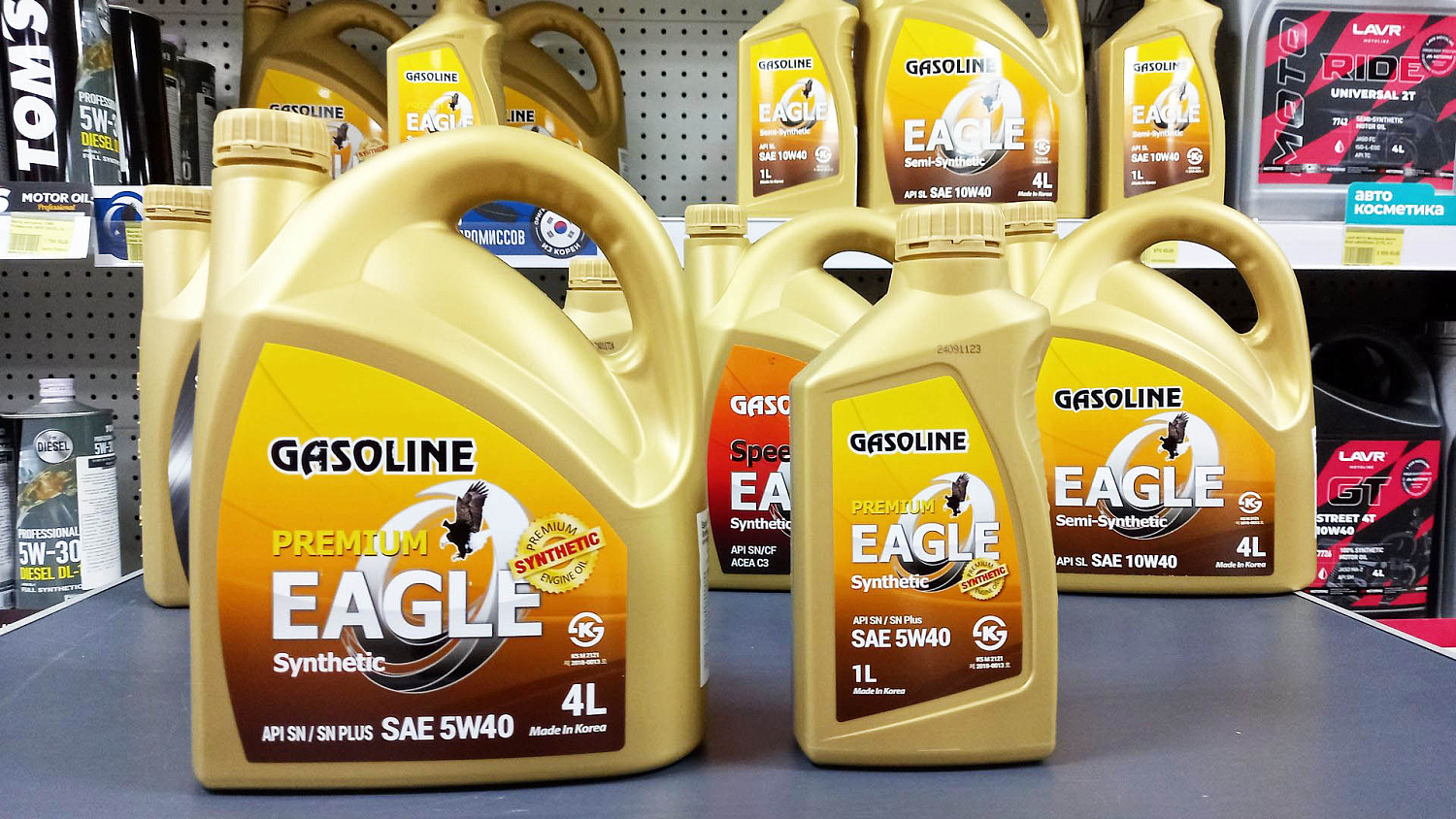 Масло моторное бензин / дизель EAGLE PREMIUM Gasoline 100% Synthetic 5W40 API SN 4 л.