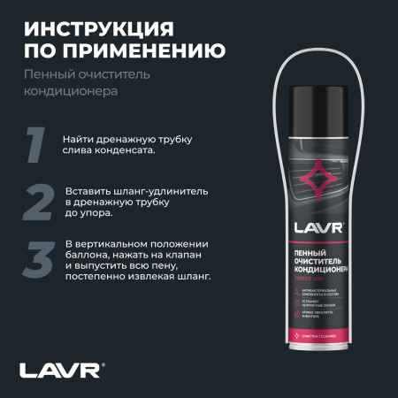 Пенный очиститель кондиционера LAVR, 400 мл / Ln1750
