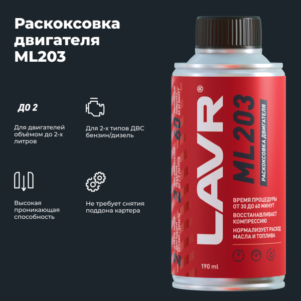 Раскоксовка двигателя ML203 Novator LAVR, 190 мл / Ln2506