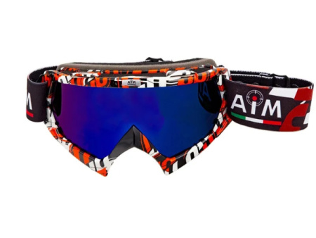 Очки кроссовые AiM (PRO) Red-White-Black Glossy