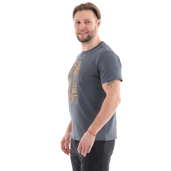 Футболка с принтом Dragonfly Snow Man цвет серый (S)