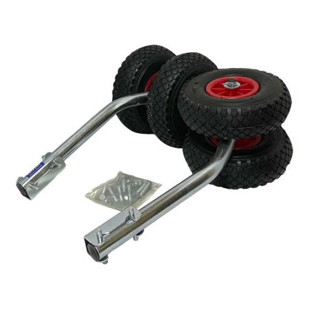 Транцевые колеса М двойные для лодок ПВХ, удлиненные, пайол, оцинк. + сумка